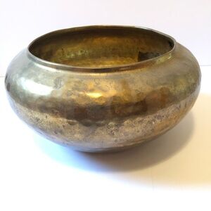 Vtg 1992 Hosley Solid Brass Bowl Vase Pot Catchall